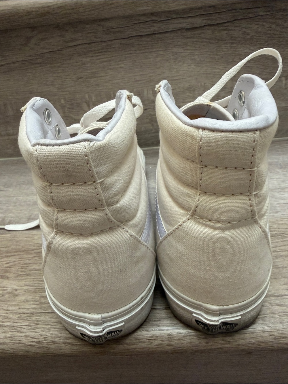 Vans High Top Canvas Sneakers in Off-White - Picture 3 of 5